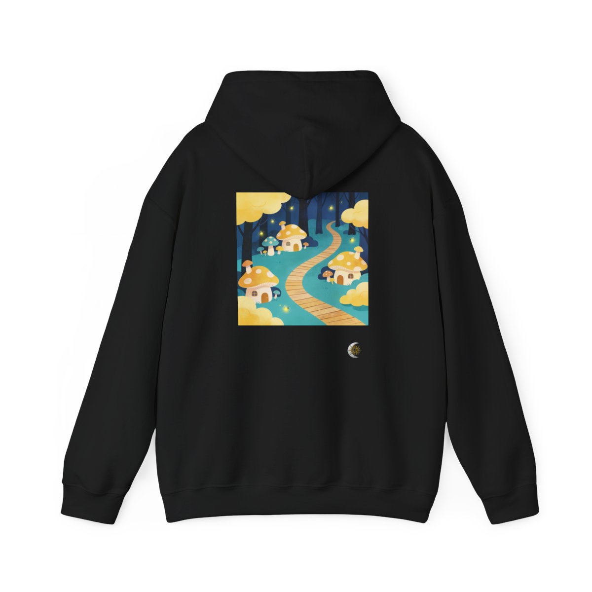 HD Golden Glow Village Original Art 80 Unisex Heavy Blend™ Hooded Sweatshirt