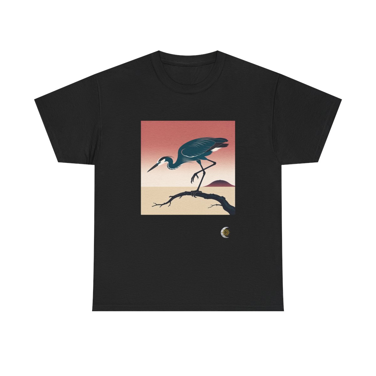 HD Coral Heron Original Art 185 Unisex Heavy Cotton Tee
