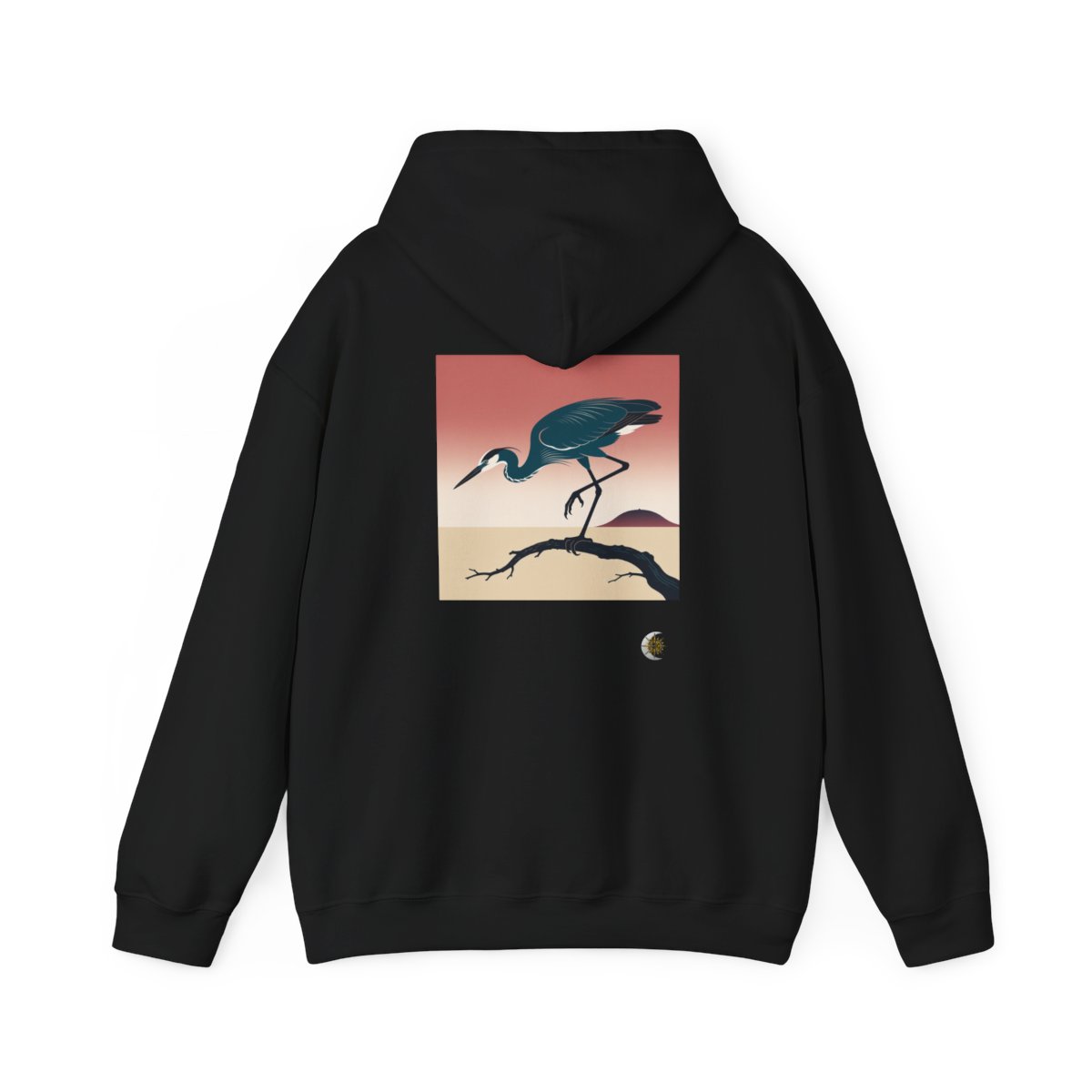 HD Coral Heron Original Art 185 Unisex Heavy Blend™ Hooded Sweatshirt