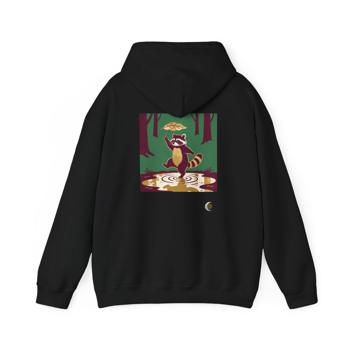 HD Leafstep Raccoon Original Art 204 Unisex Heavy Blend™ Hooded Sweatshirt