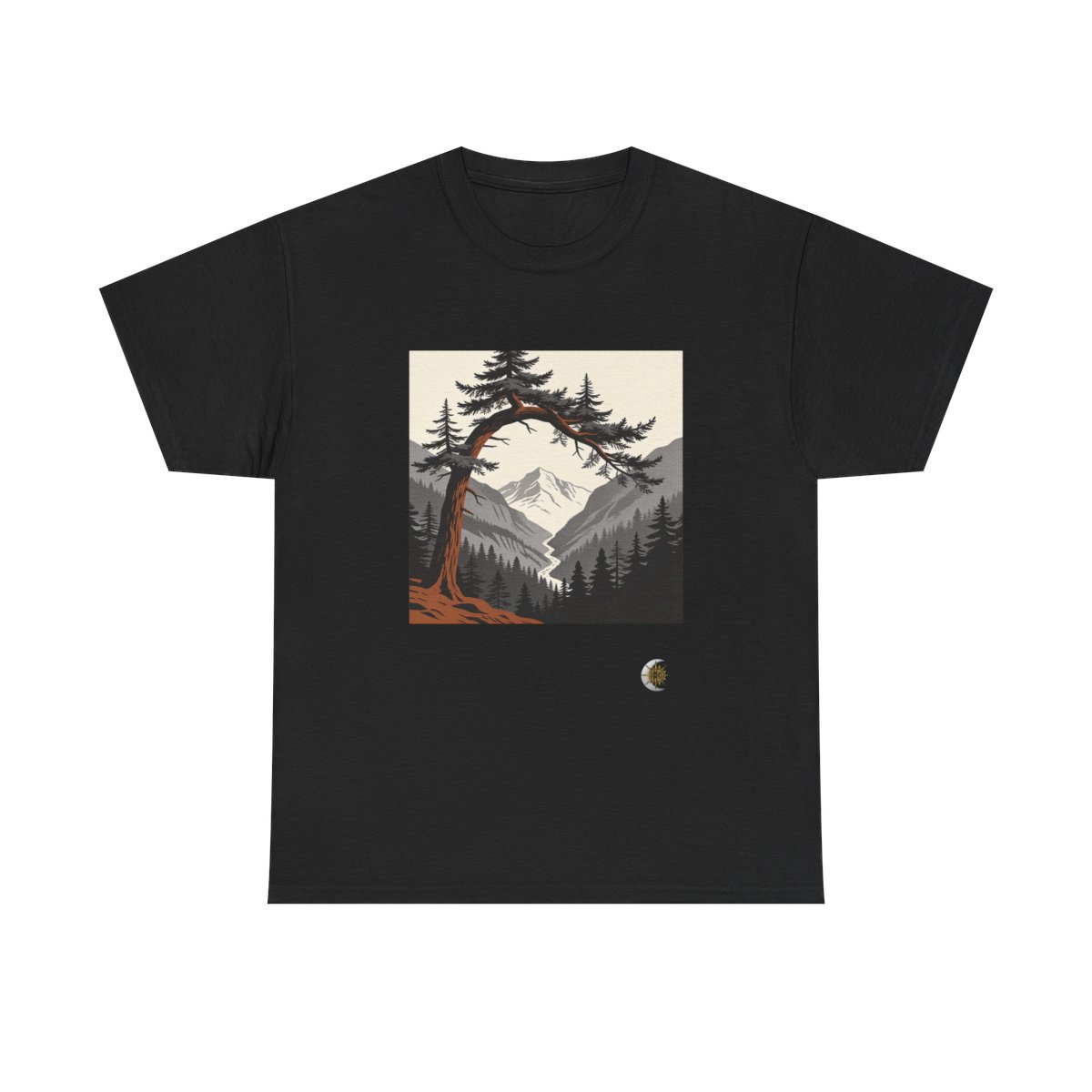 HD Alpine Pine Arch Original Art 289 Unisex Heavy Cotton Tee