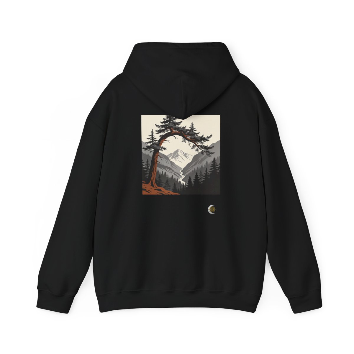 HD Alpine Pine Arch Original Art 289 Unisex Heavy Blend™ Hooded Sweatshirt