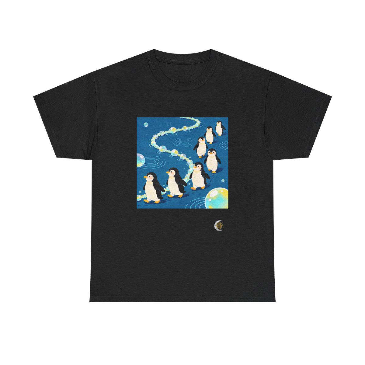HD Bubbletrail Penguins Original Art 15 Unisex Heavy Cotton Tee