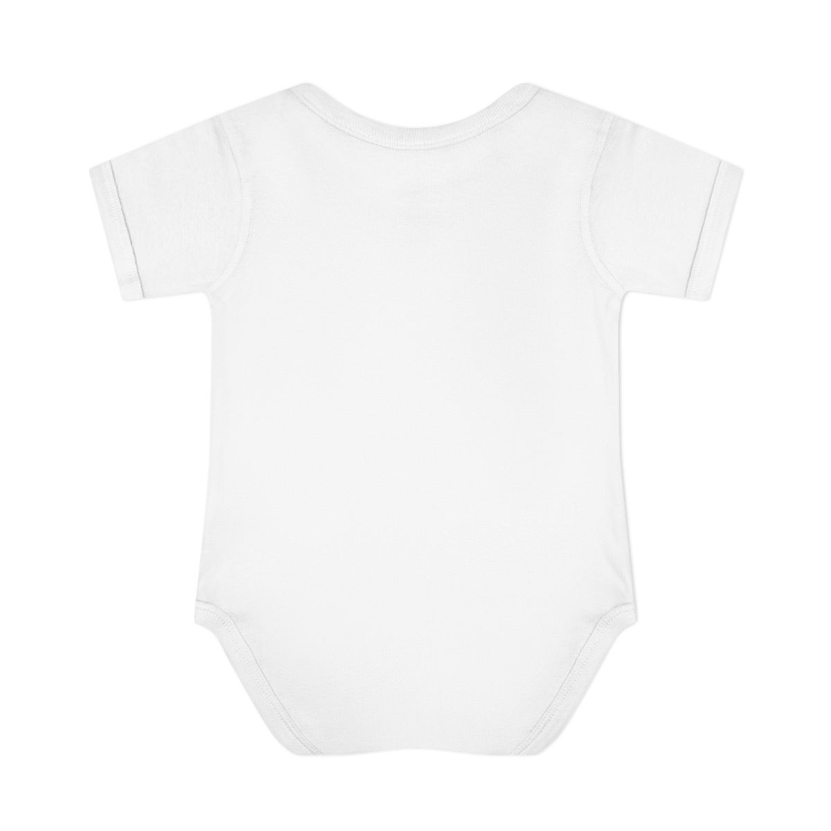 HD Firefly Mushroom Lane Infant Baby Rib Bodysuit, back view.