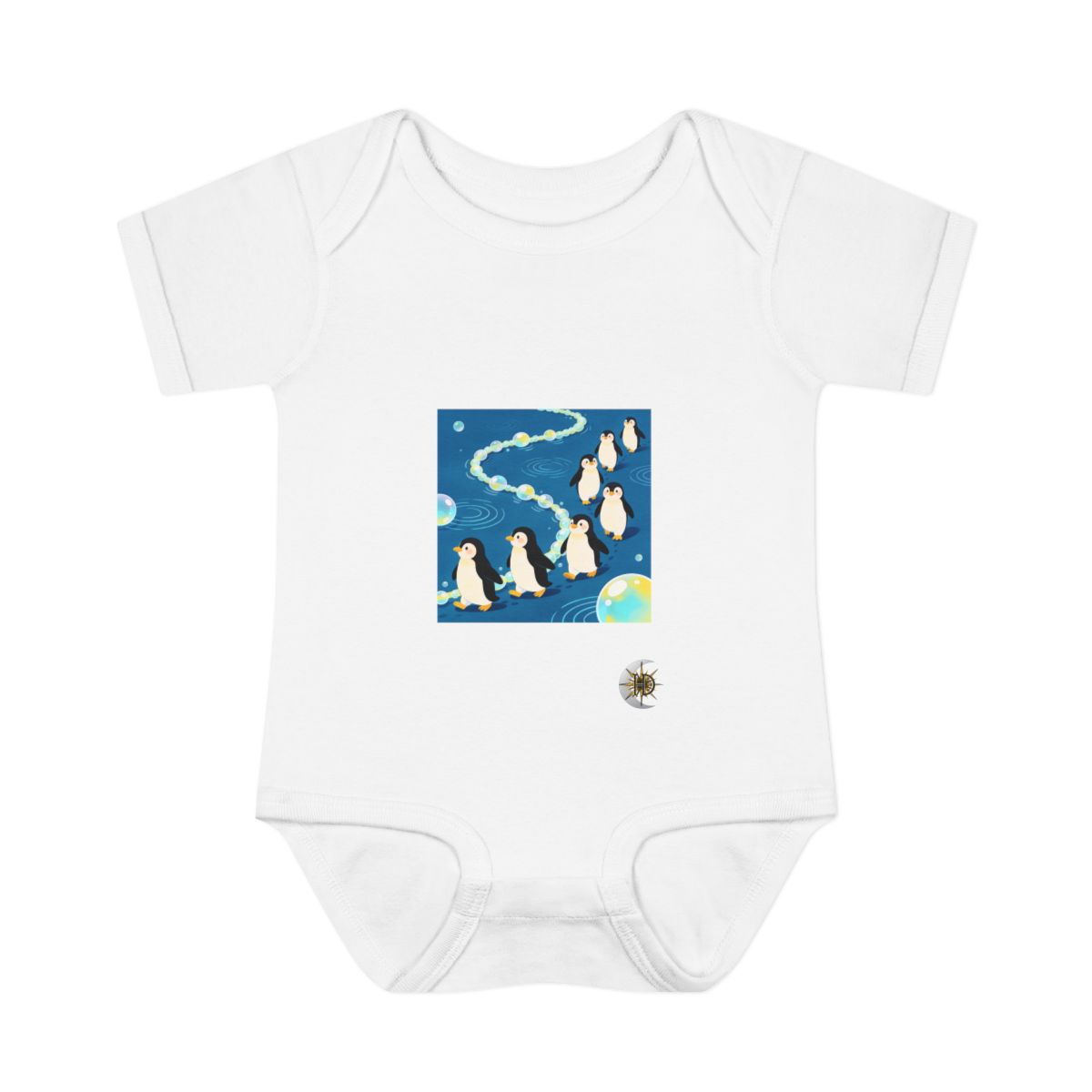 HD Bubbletrail Penguins Infant Baby Rib Bodysuit