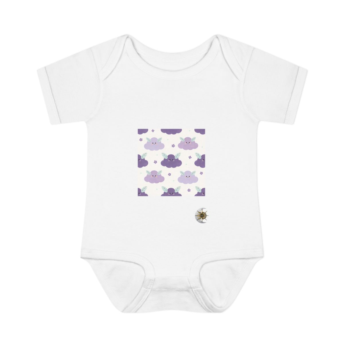 HD Lavender Leafcloud Infant Baby Rib Bodysuit