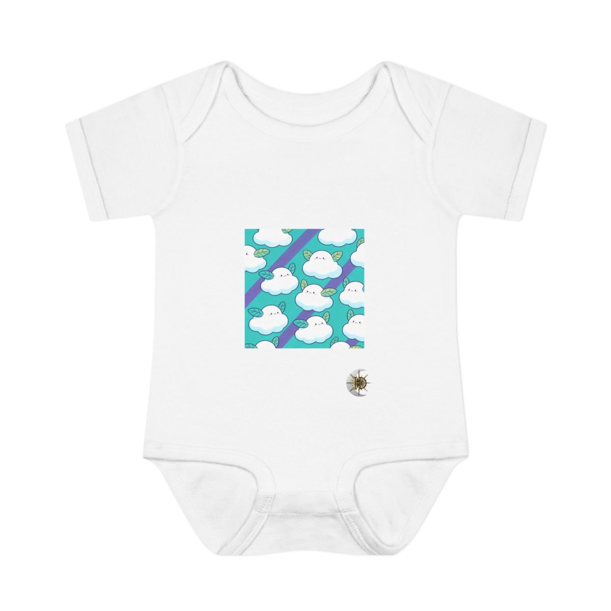 HD Azure Leafclouds Infant Baby Rib Bodysuit