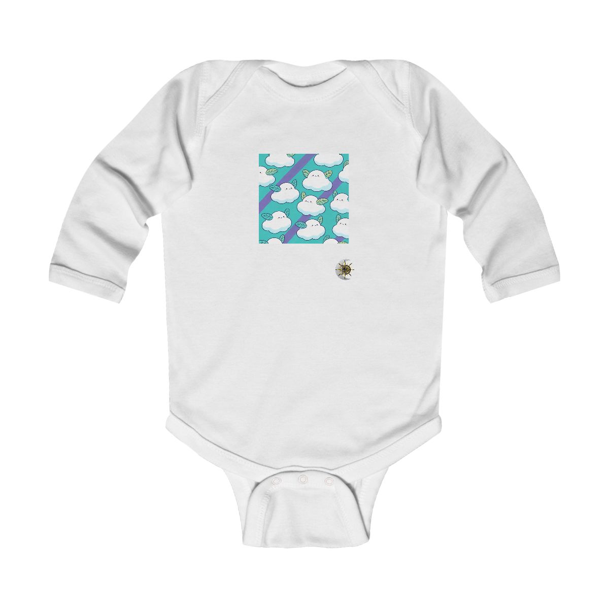 HD Azure Leafclouds Infant Long Sleeve Bodysuit