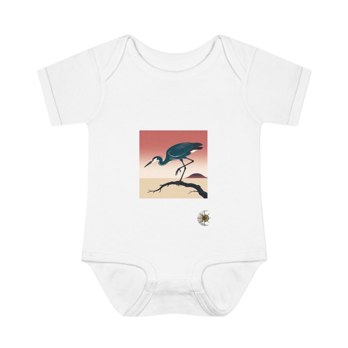 HD Coral Heron Infant Baby Rib Bodysuit