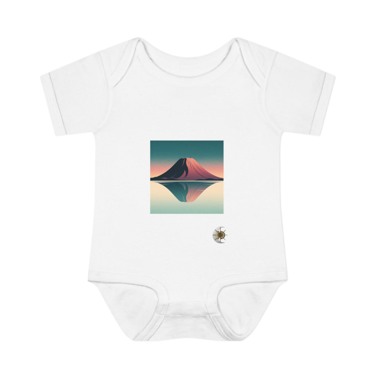 HD Rose Mountain Reflection Infant Baby Rib Bodysuit