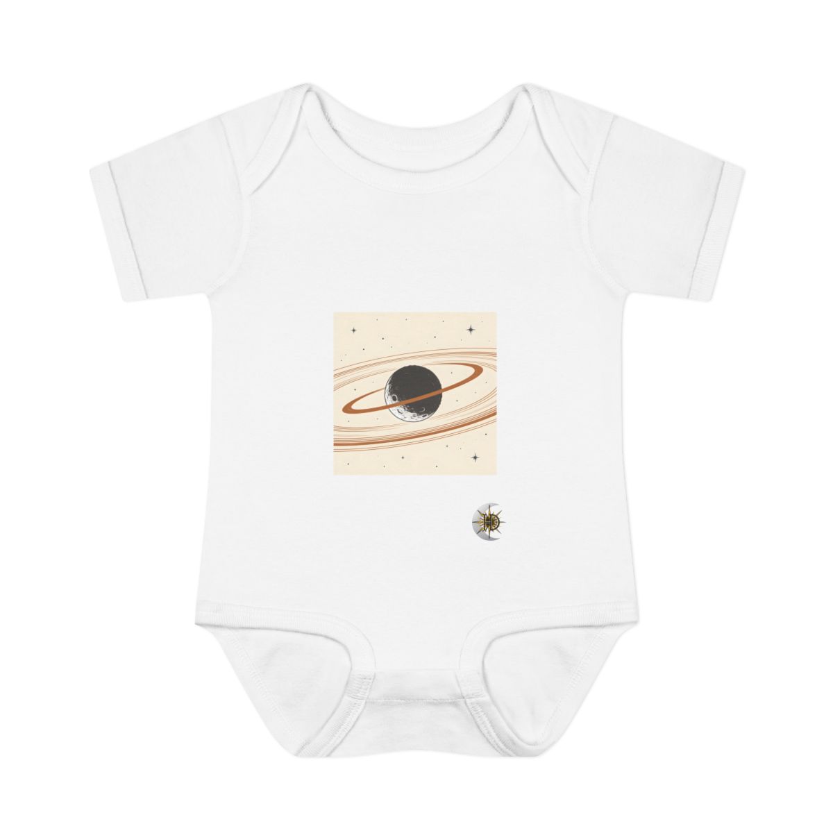 HD Copper Moon Rings Infant Baby Rib Bodysuit