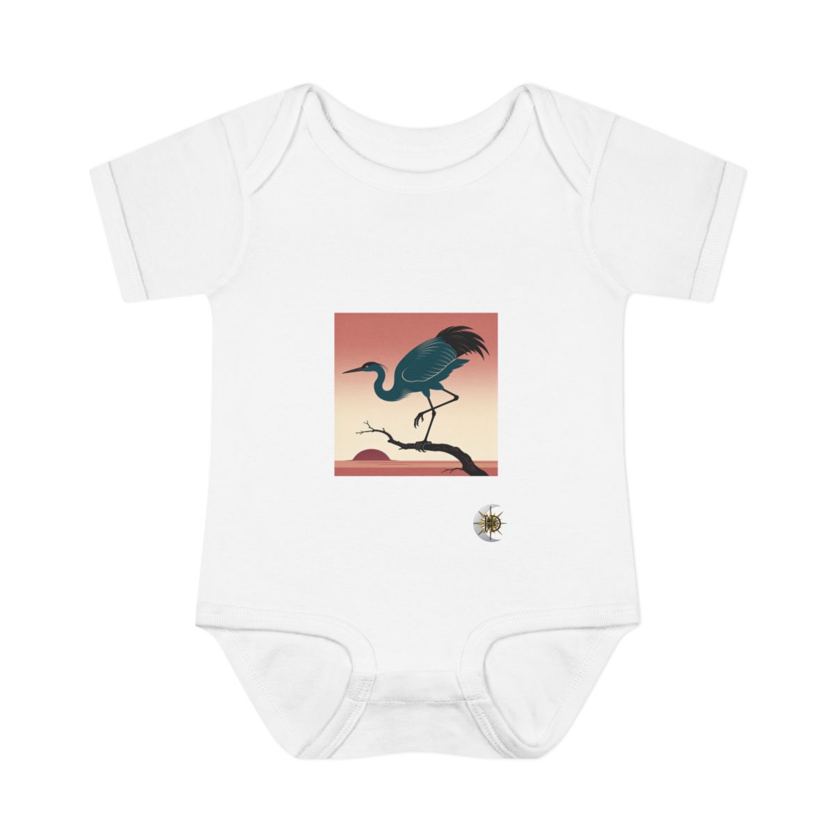 HD Twilight Heron Infant Baby Rib Bodysuit