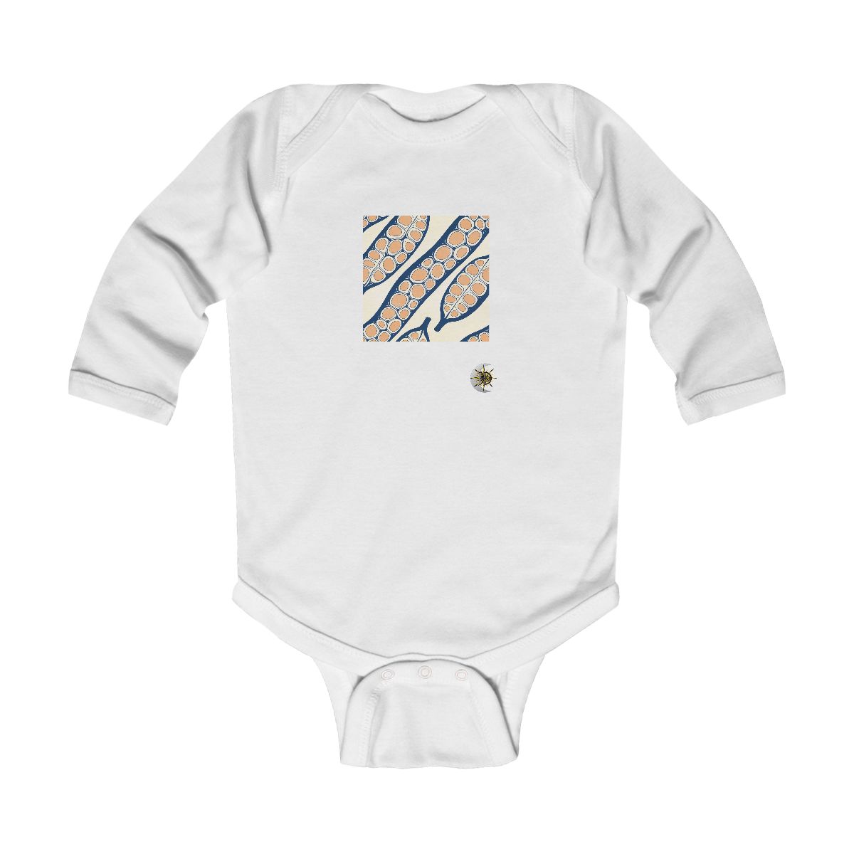 HD Apricot Seedpods Infant Long Sleeve Bodysuit