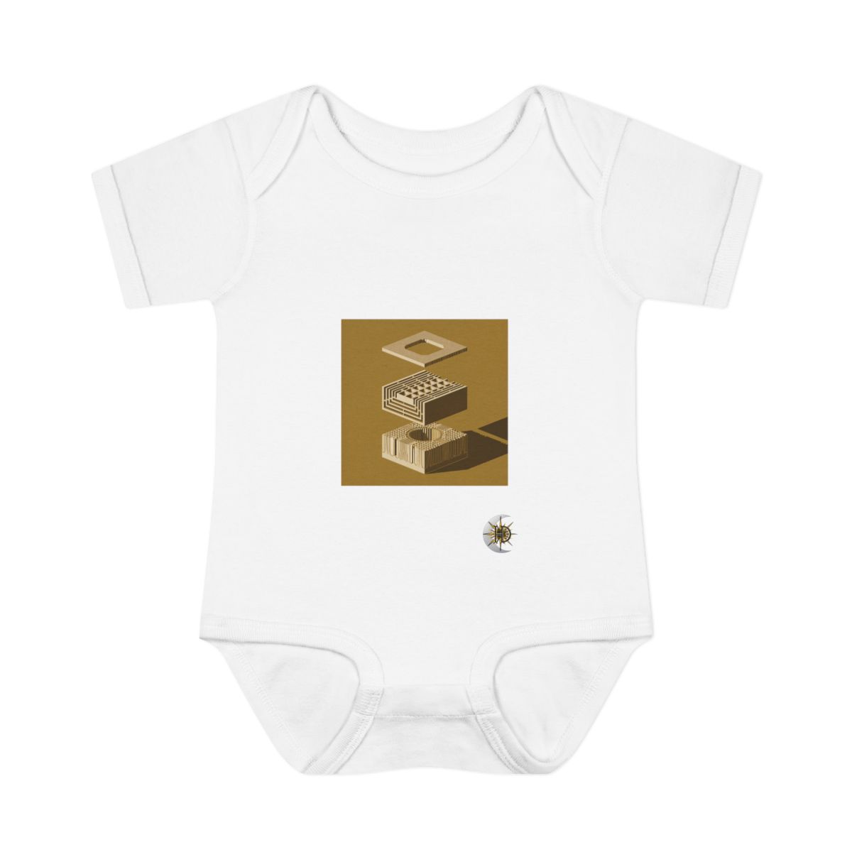 HD Ochre Lattice Infant Baby Rib Bodysuit