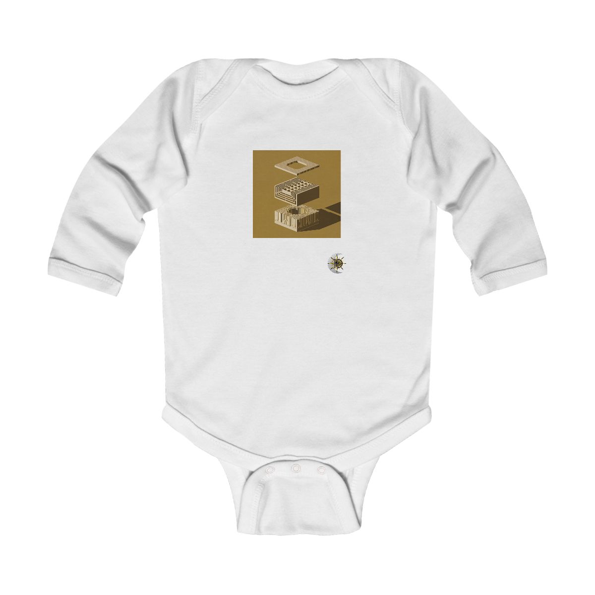 HD Ochre Lattice Infant Long Sleeve Bodysuit