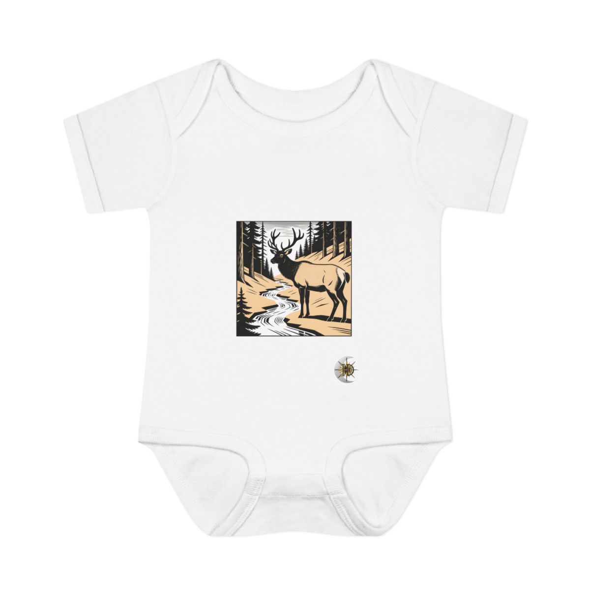 HD Creekside Stag Infant Baby Rib Bodysuit
