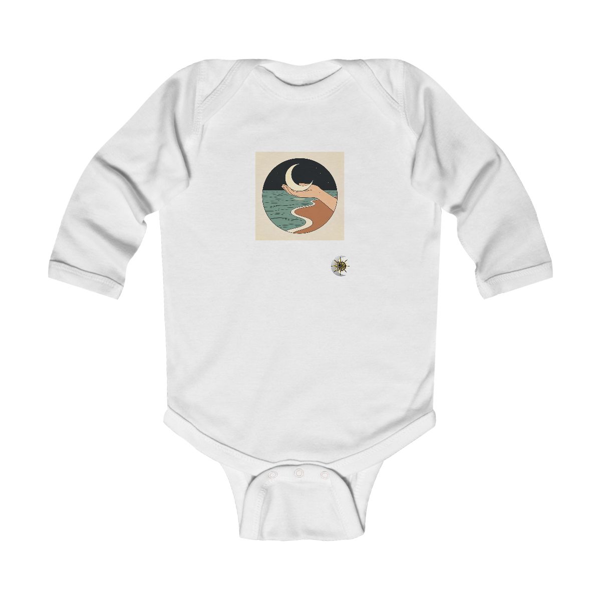 HD Moon in Hand Infant Long Sleeve Bodysuit
