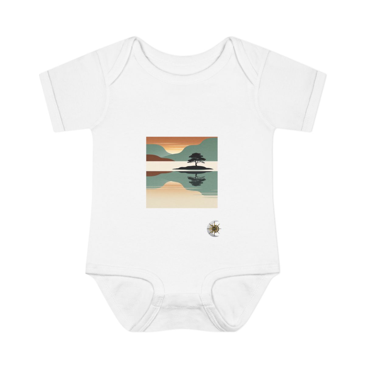 HD Quiet Lake Reflection Infant Baby Rib Bodysuit