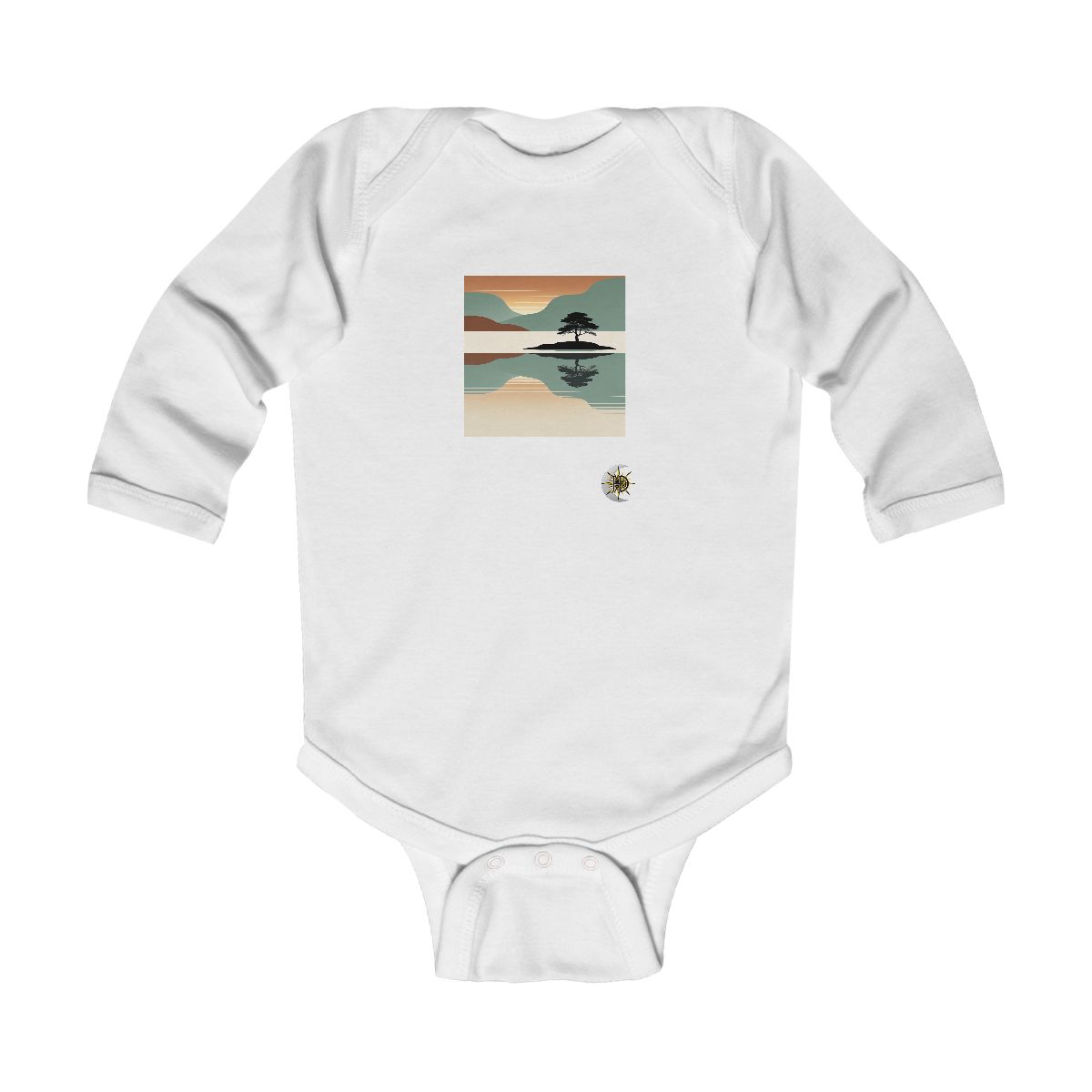 HD Quiet Lake Reflection Infant Long Sleeve Bodysuit