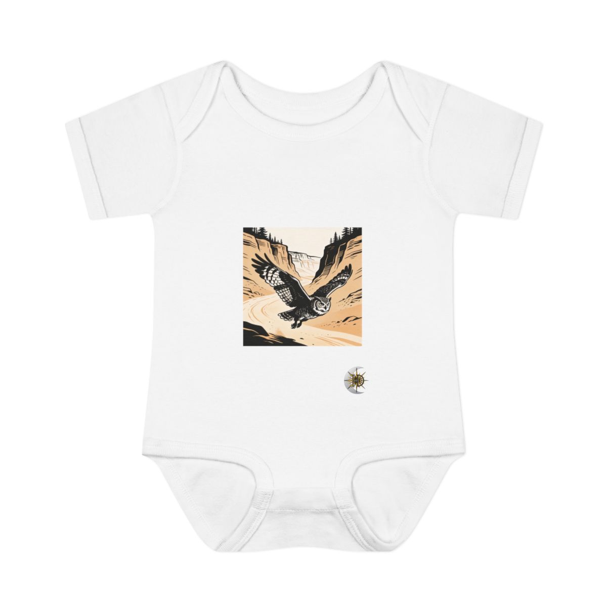 HD Canyon Owl Infant Baby Rib Bodysuit