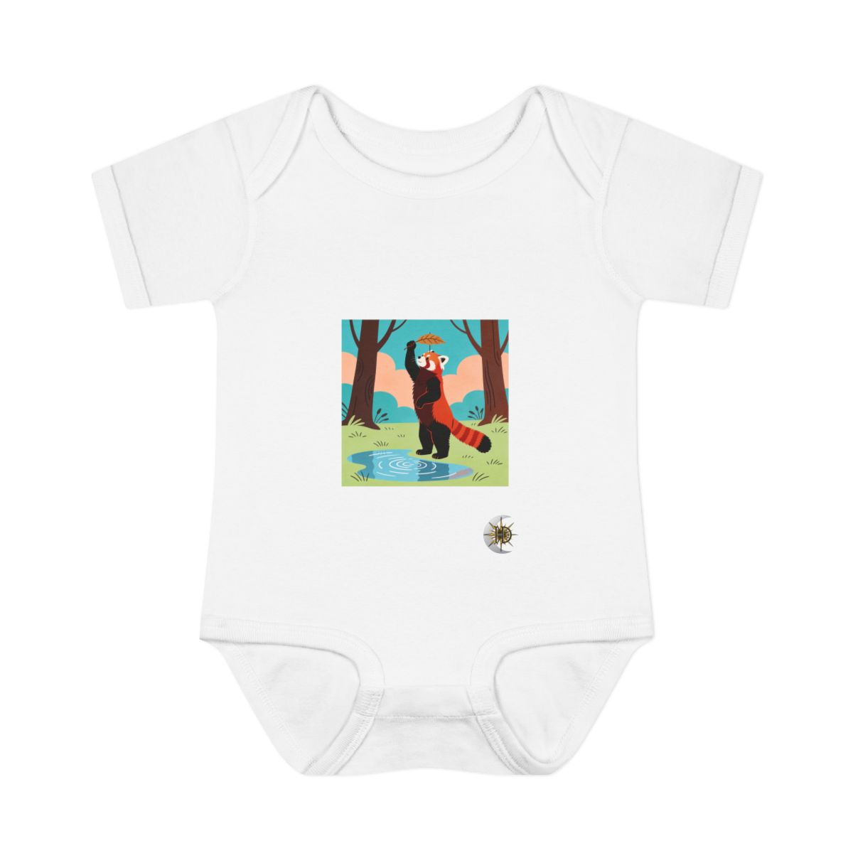 HD Leafplay Red Panda Infant Baby Rib Bodysuit