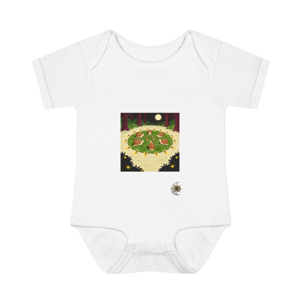 HD Firefly Snail Circle Infant Baby Rib Bodysuit