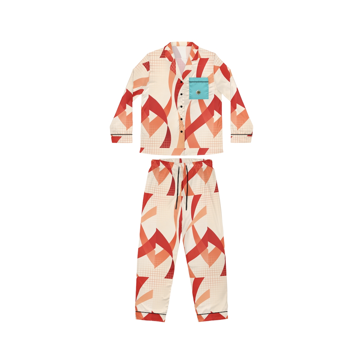 HD Rust Ribbons Women's Satin Pajama Set