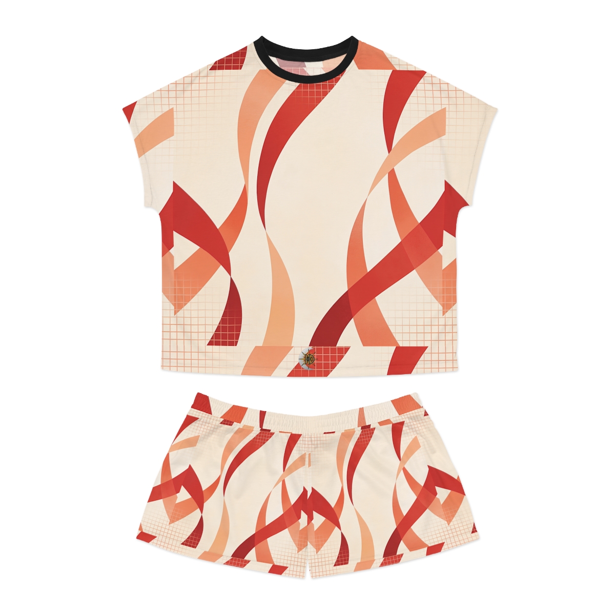 HD Rust Ribbons Women's Short Pajama Set