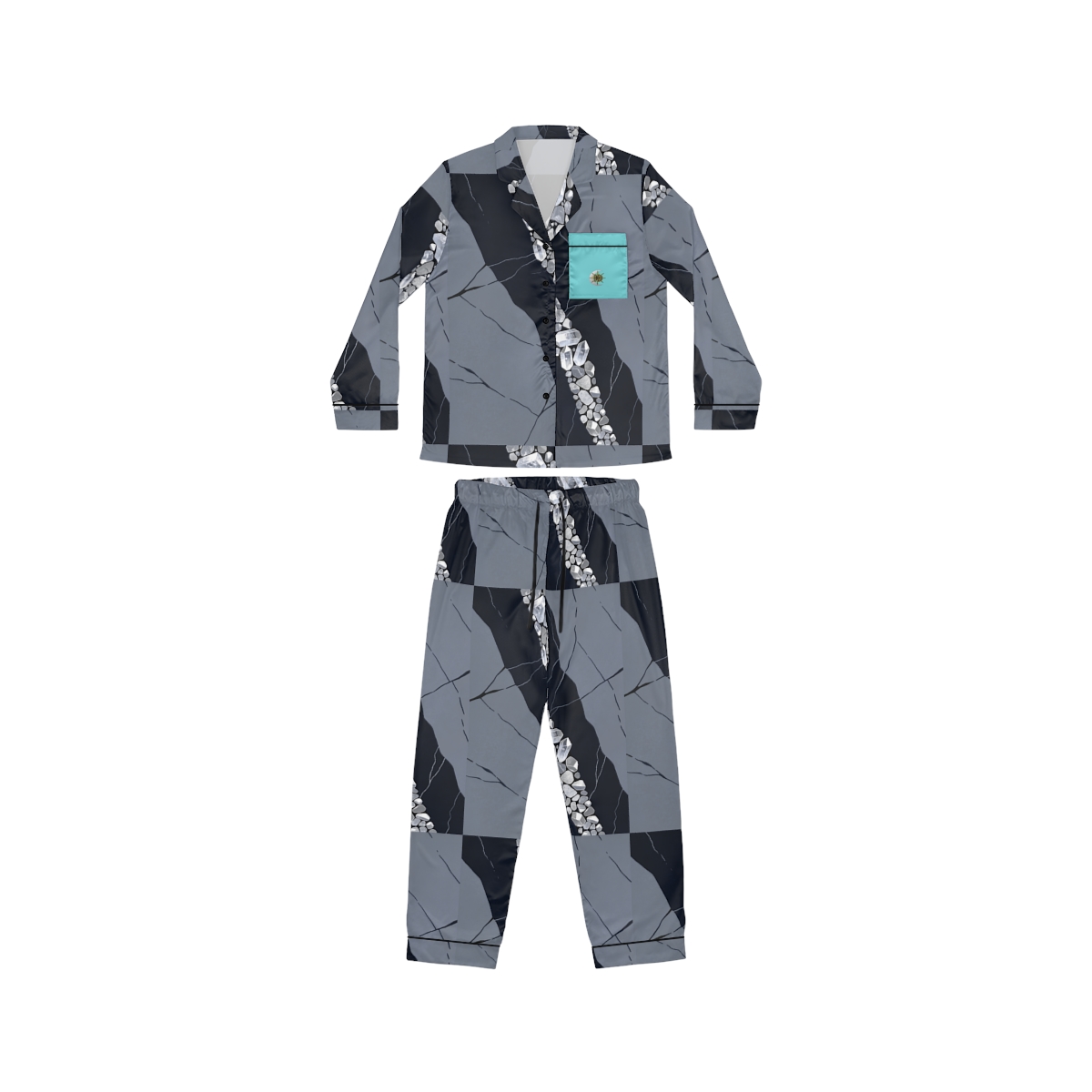 HD Silver Vein Women's Satin Pajama Set