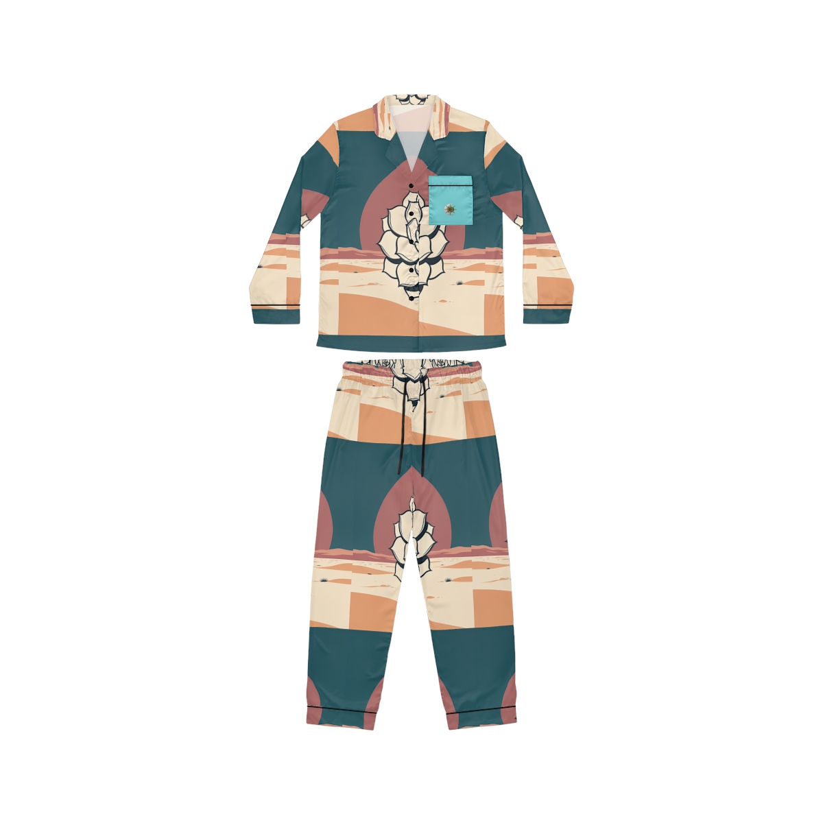 HD Desert Rosette Women's Satin Pajama Set
