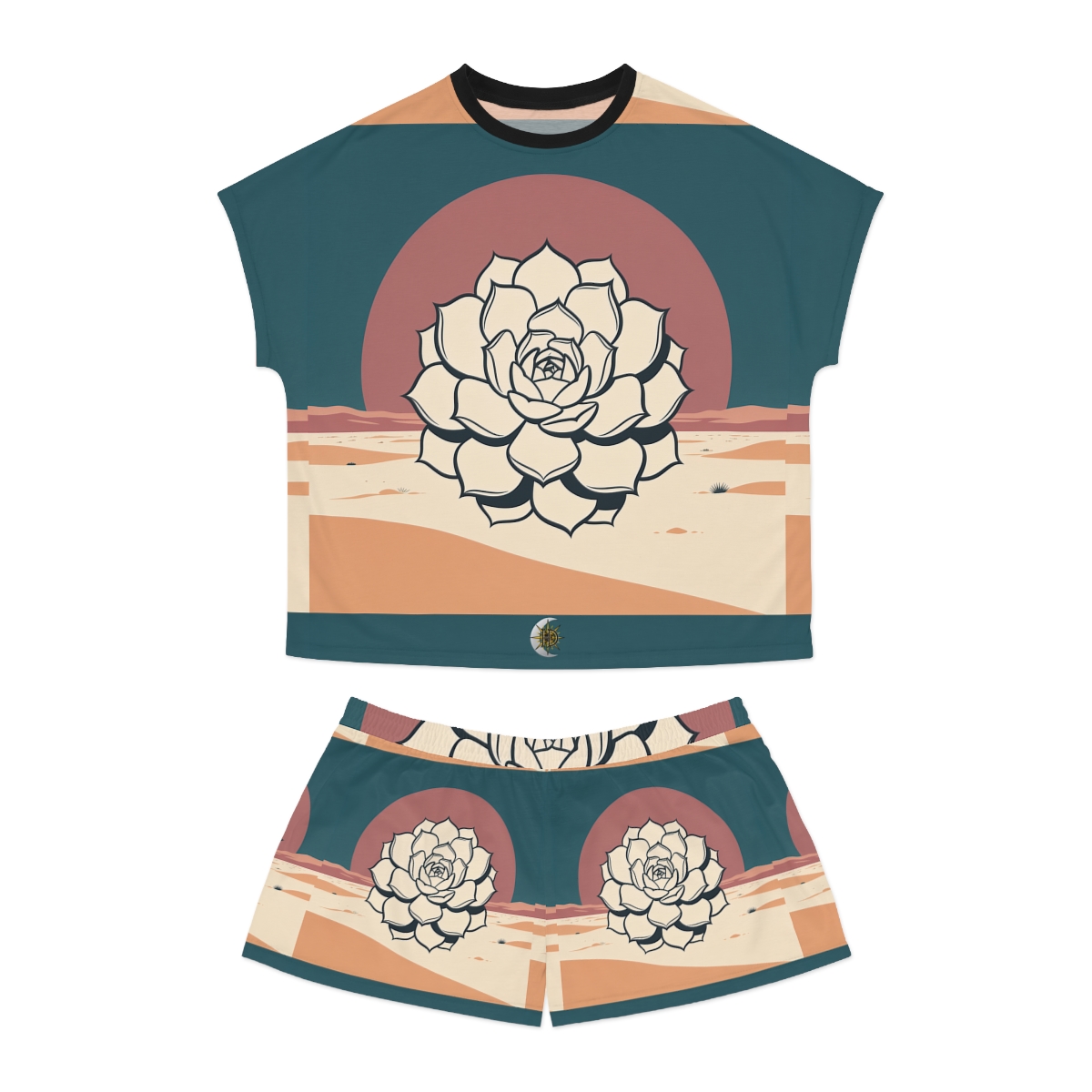 HD Desert Rosette Women's Short Pajama Set