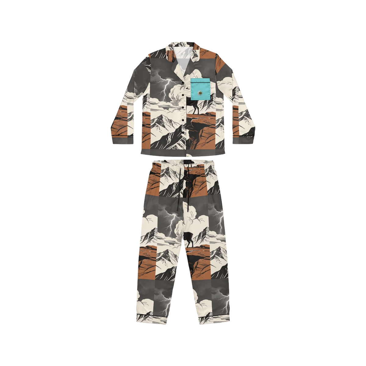 HD Ridge Elk Women's Satin Pajama Set