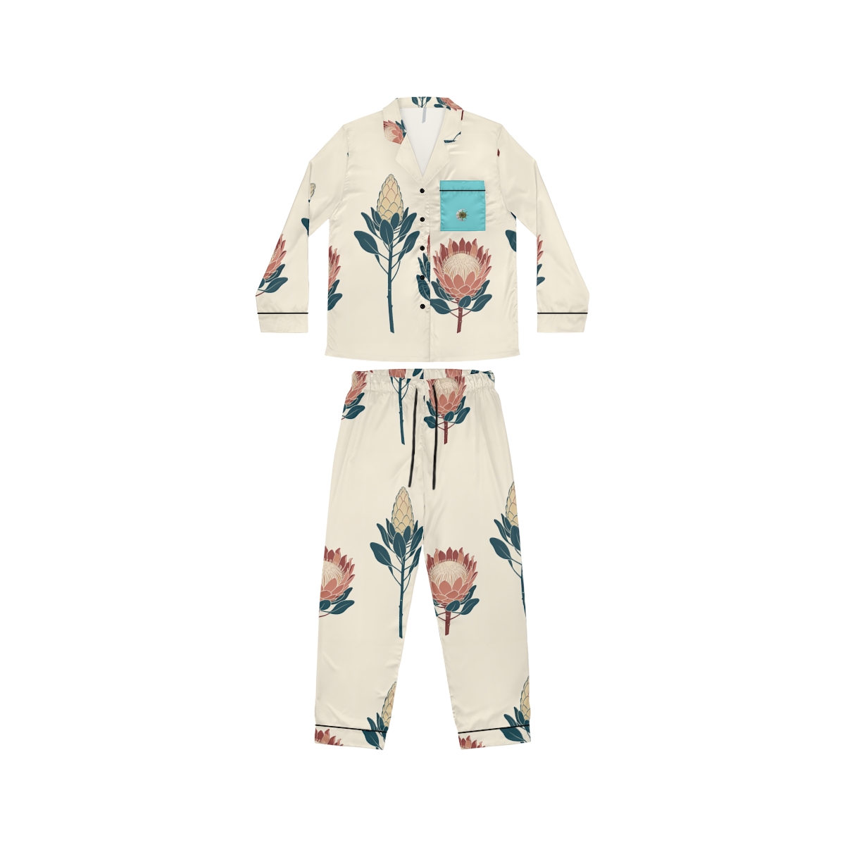 HD Protea Trio Women's Satin Pajama Set