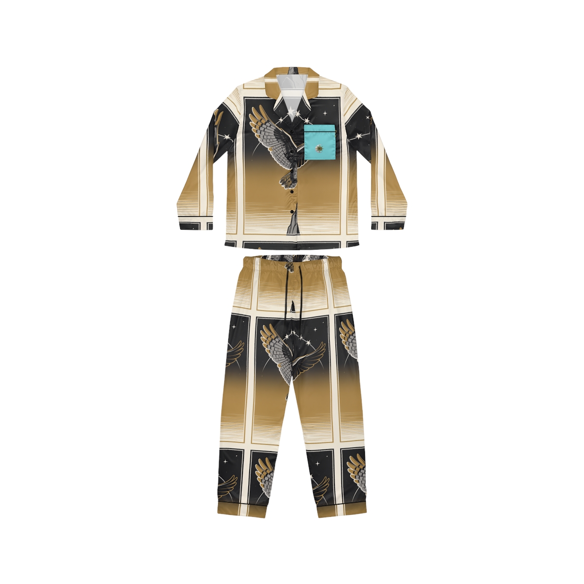 HD Golden Nightwatch Women's Satin Pajama Set