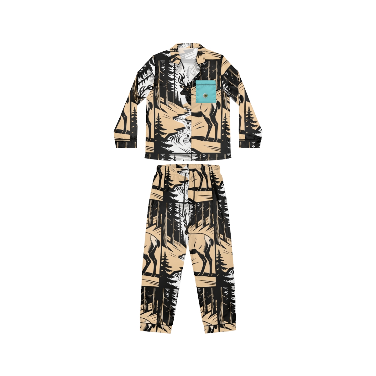 HD Creekside Stag Women's Satin Pajama Set