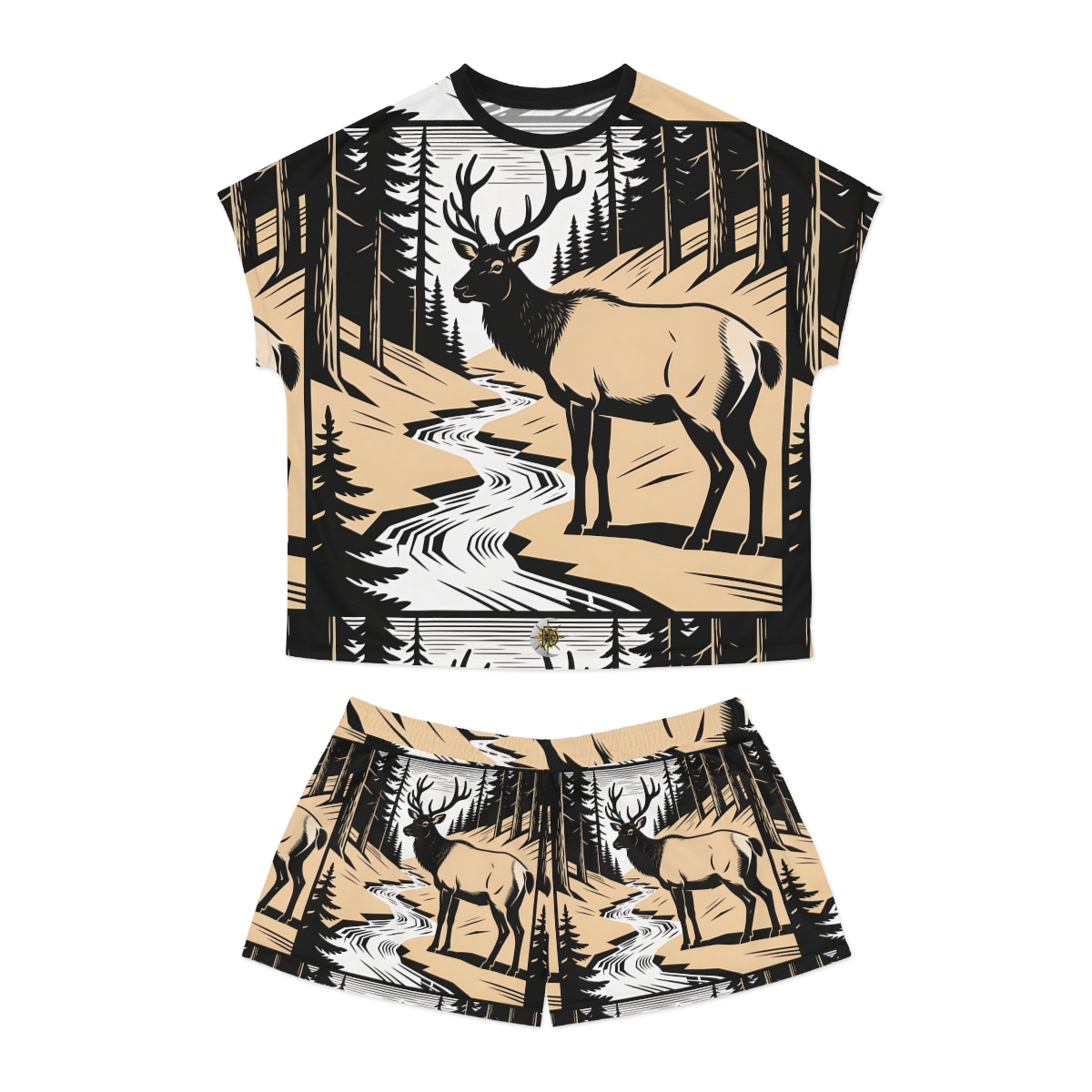 HD Creekside Stag Women's Short Pajama Set