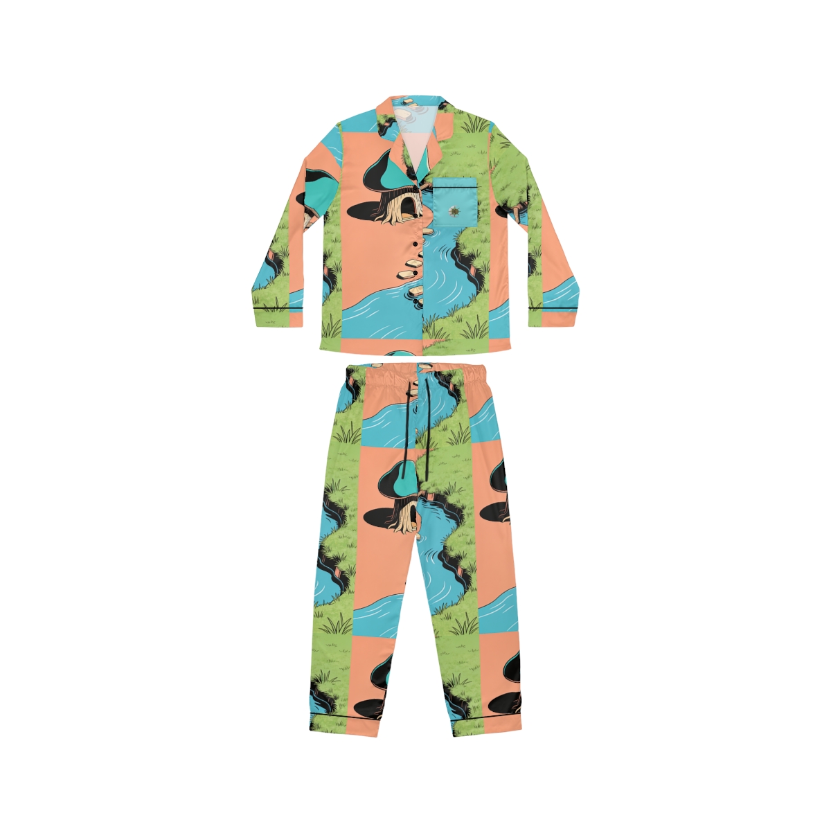HD Original Art 393 Women's Satin Pajama Set