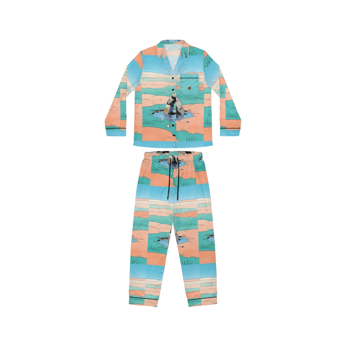 HD Original Art 1278 Women's Satin Pajama Set