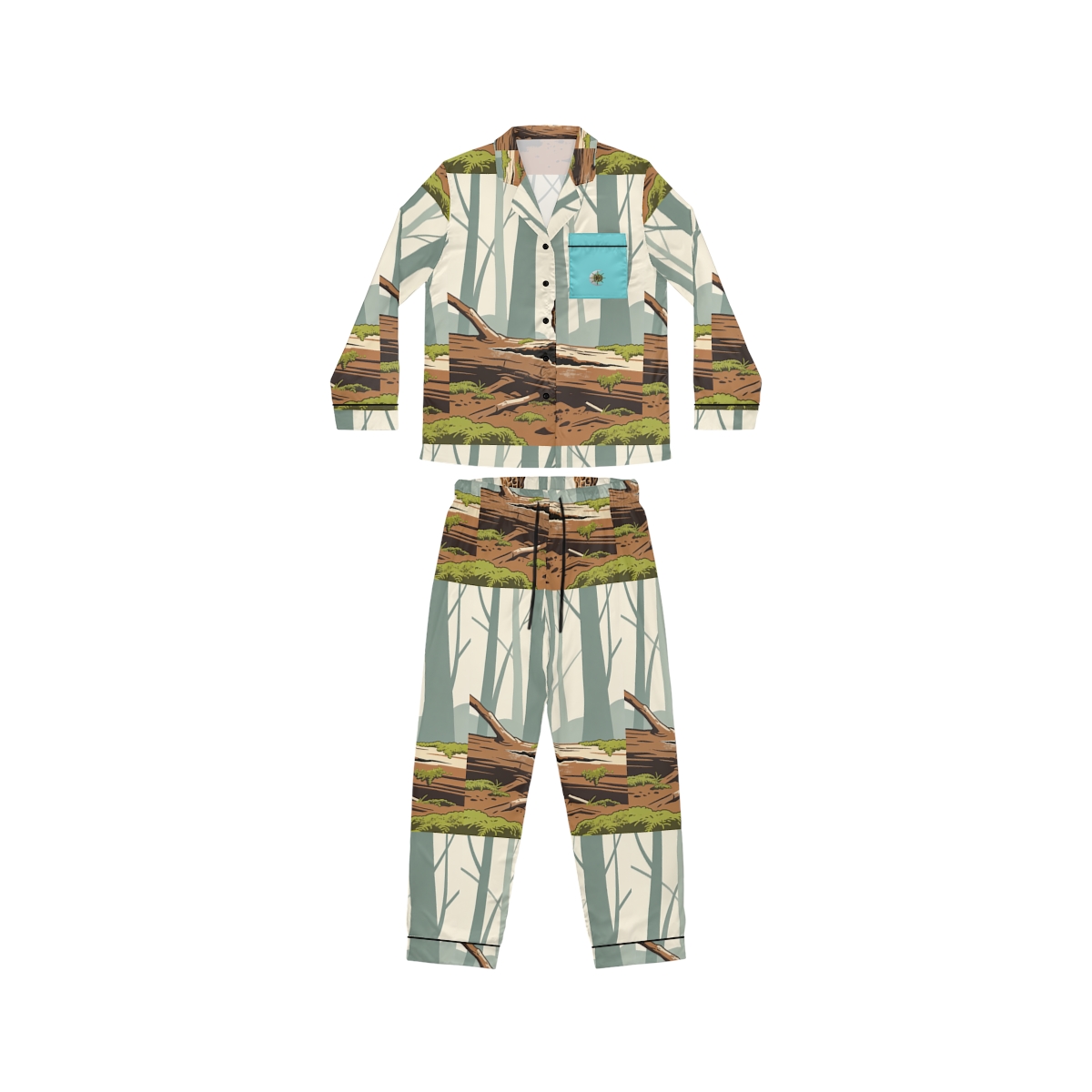 HD Morel Woodland Women's Satin Pajama Set