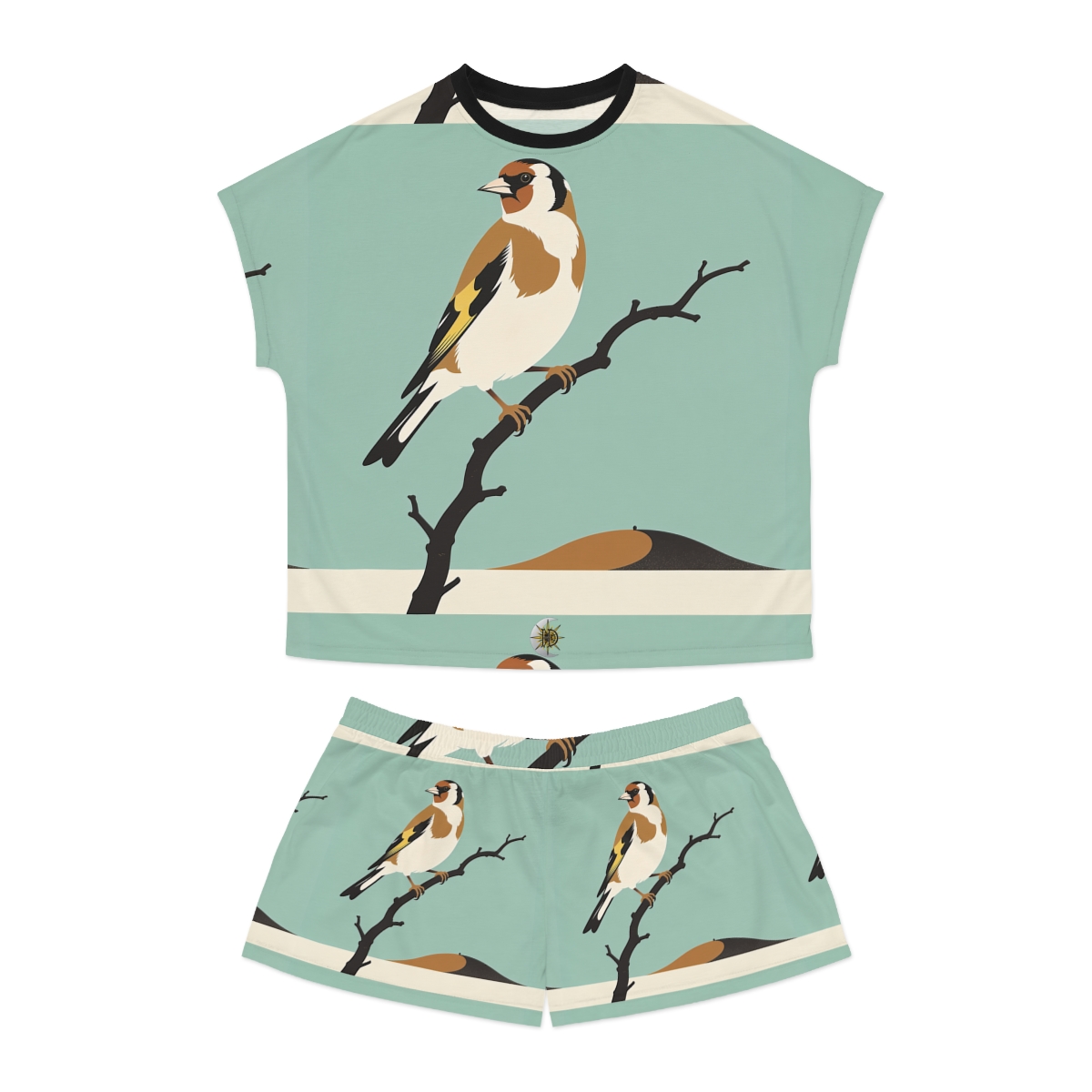 HD Meadow Goldfinch Women's Short Pajama Set
