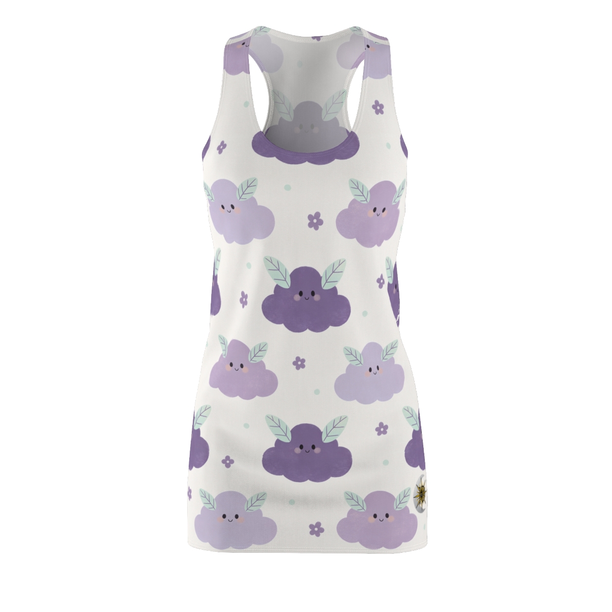 HD Lavender Leafcloud Women's Cut & Sew Racerback Dress