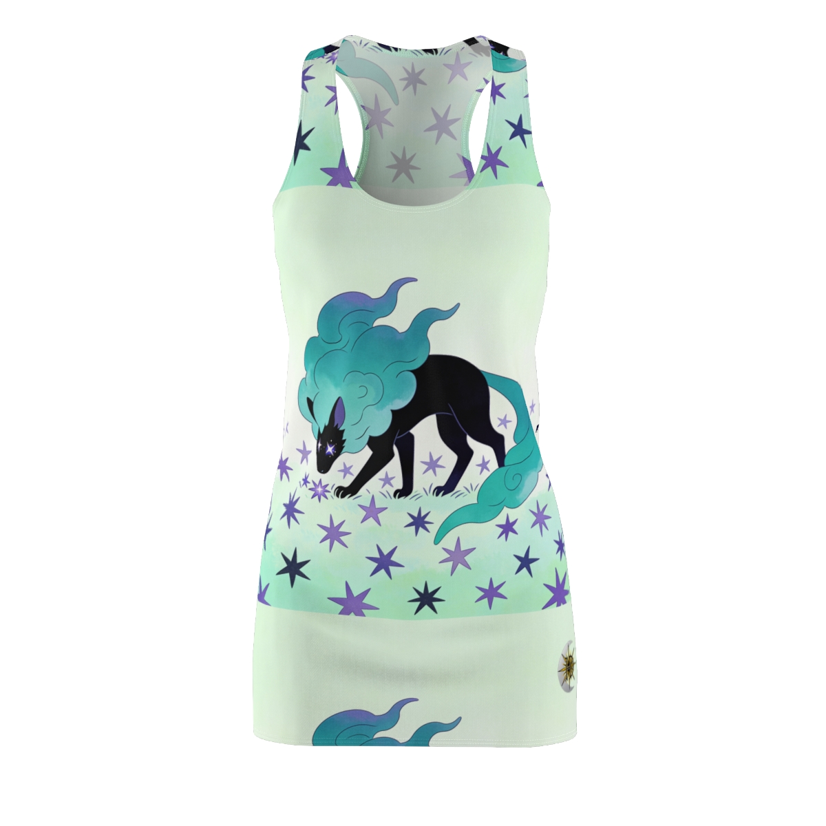 HD Stardrift Wolf Women's Cut & Sew Racerback Dress