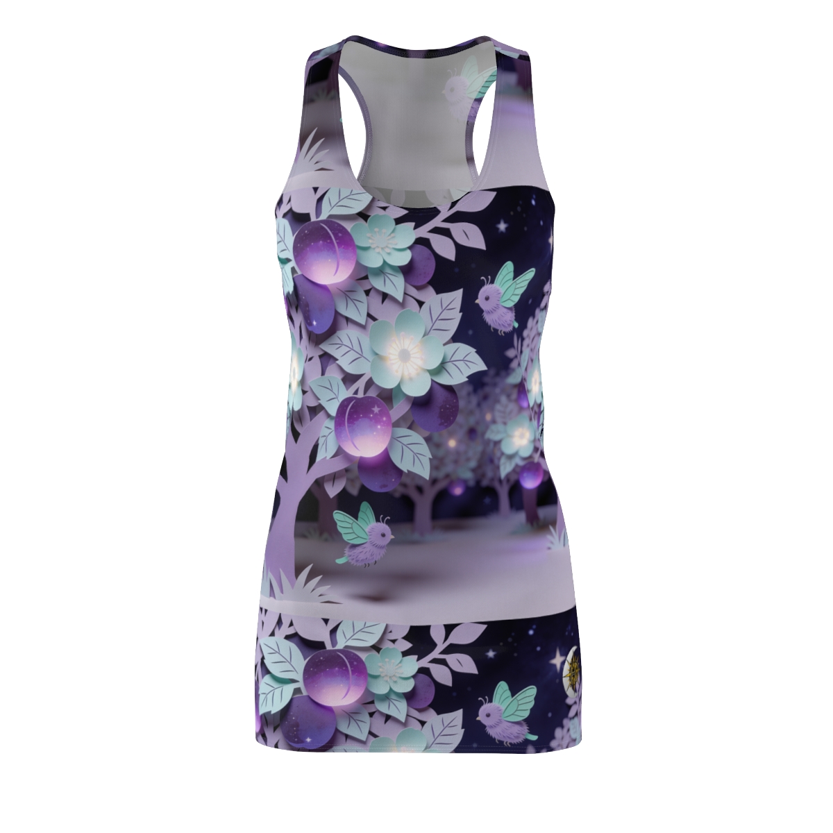 HD Violet Orchard Sprites Women's Cut & Sew Racerback Dress