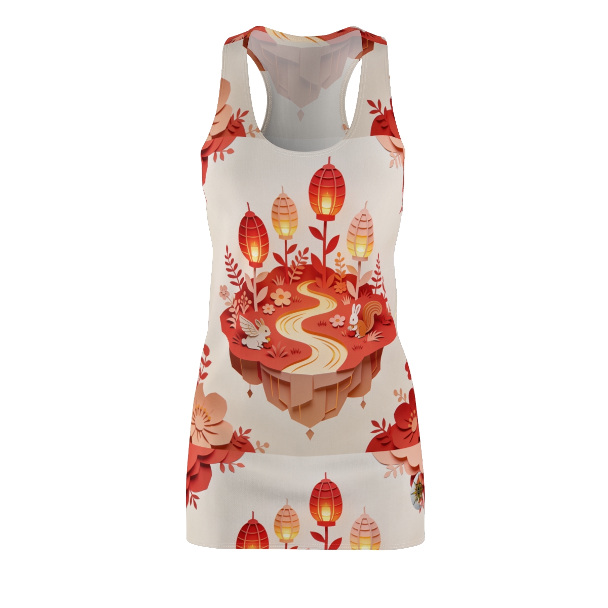 HD Amber Lantern Garden Women's Cut & Sew Racerback Dress