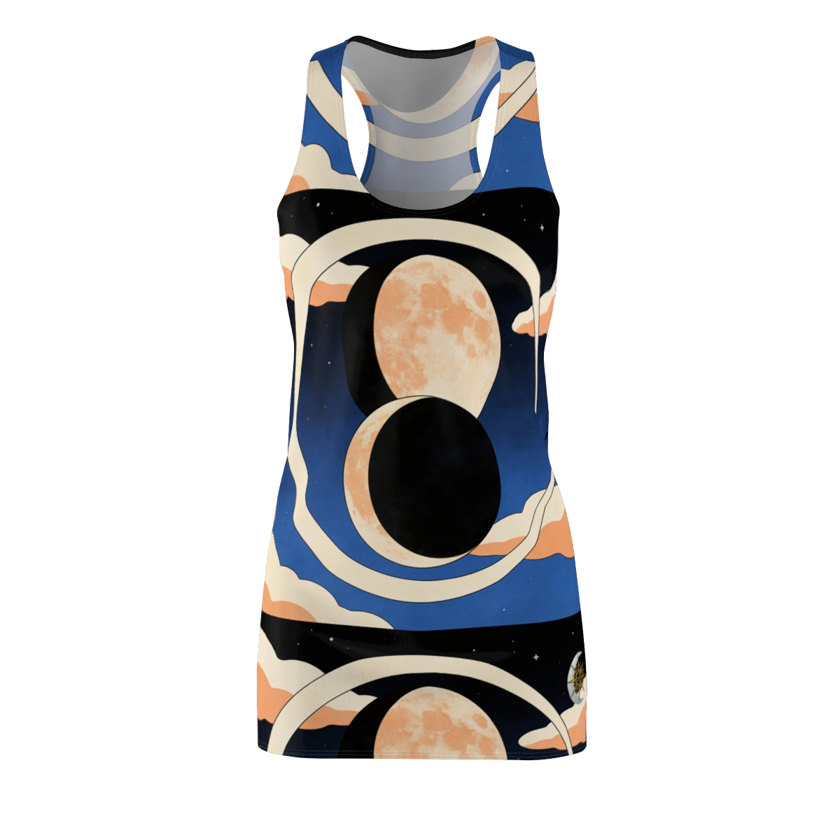 HD Moonrise Orbit Women's Cut & Sew Racerback Dress