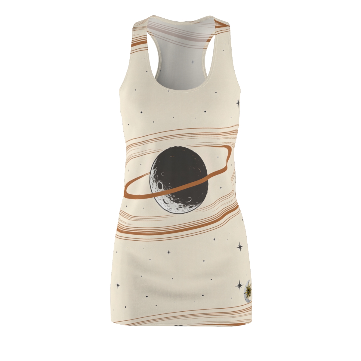 HD Copper Moon Rings Women's Cut & Sew Racerback Dress