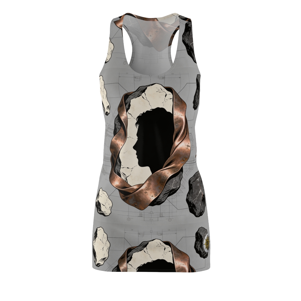 HD Copperstone Silhouette Women's Cut & Sew Racerback Dress
