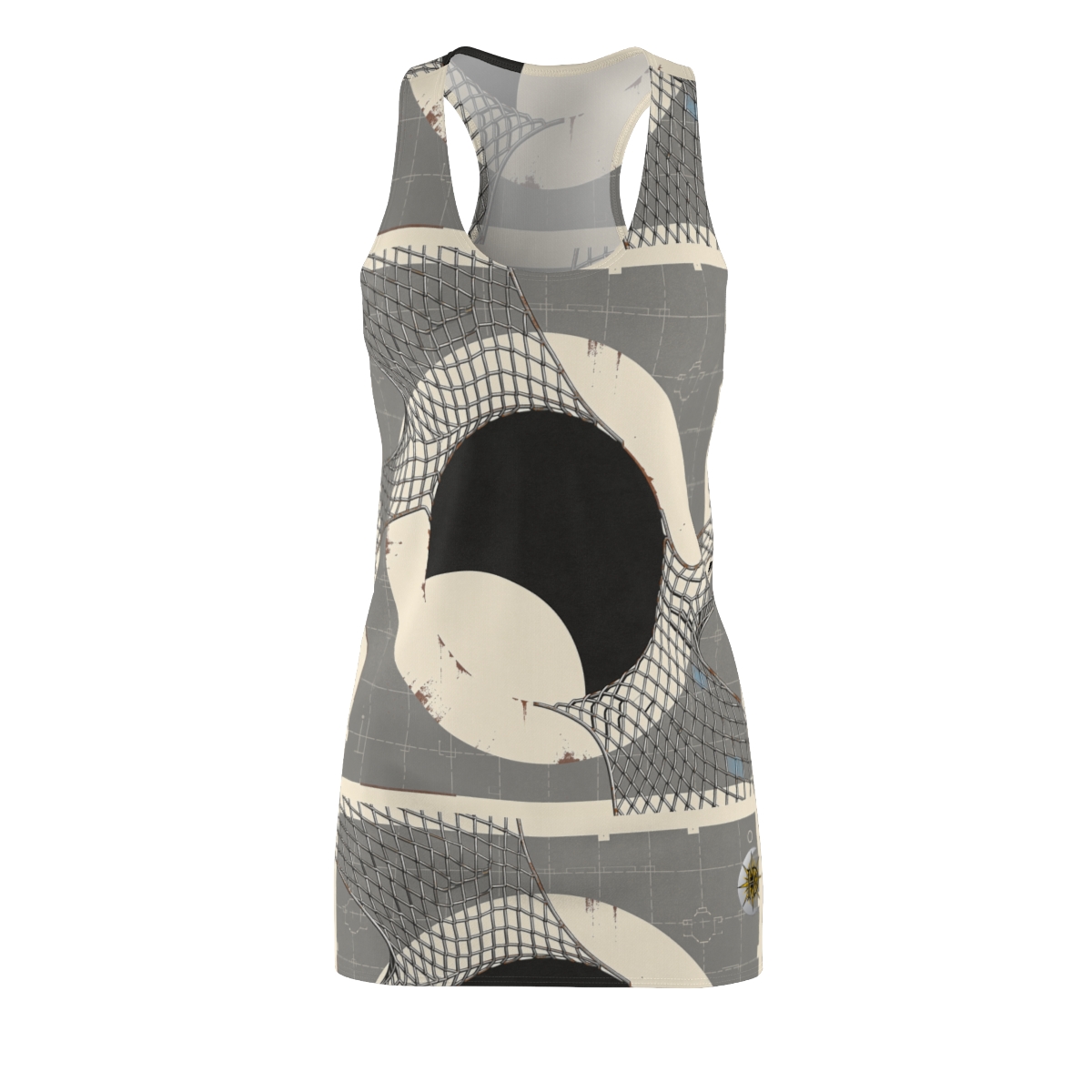 HD Silver Mesh Eclipse Women's Cut & Sew Racerback Dress