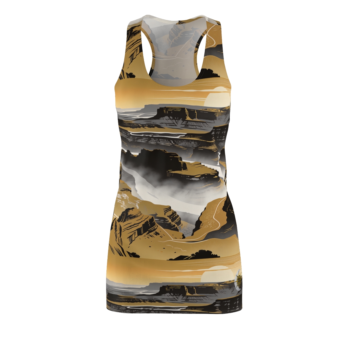 HD Golden Canyon Mist Women's Cut & Sew Racerback Dress