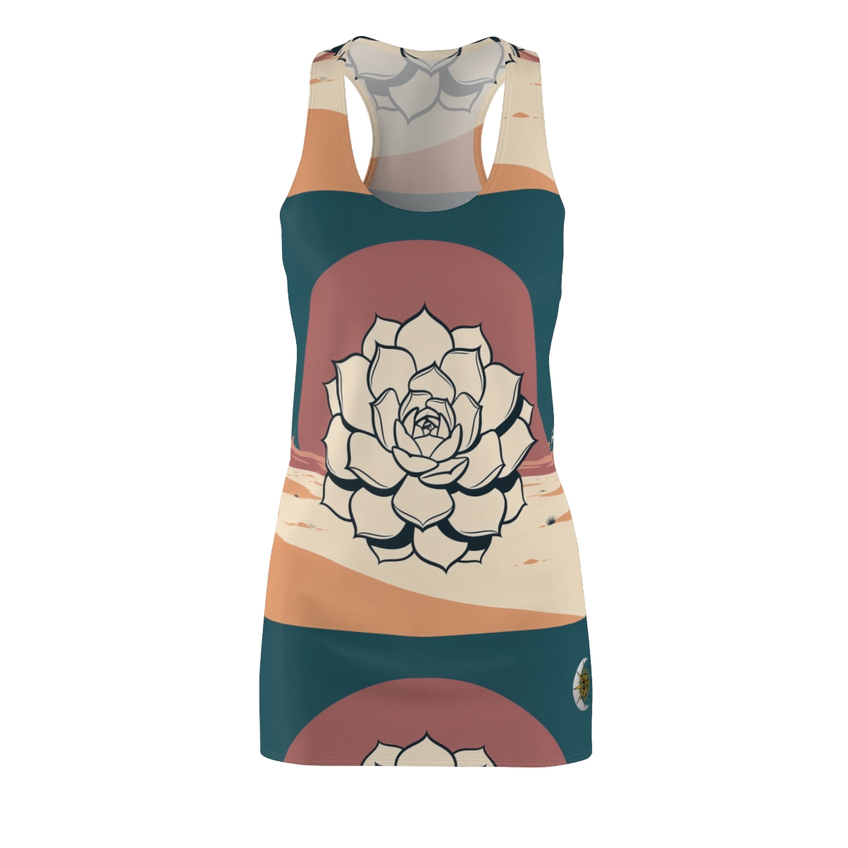 HD Desert Rosette Women's Cut & Sew Racerback Dress